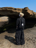 S/S Deep Black Big Pocket Nylon Balloon Pants