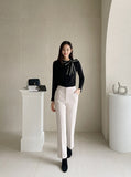 Remine Line Ribbon Tie Knit