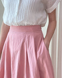 Effiang banding flare long skirt