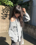 [Muffler set] Billy Boat Neck Off Loose Knit