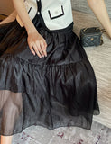 Miel Chiffon Pleated Tiered Long Skirt