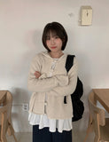 Rookie Boucle Button Hood Cardigan