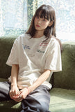 Draw Stitch Embroidered Short Sleeve Tee