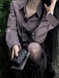 Velour tie stripe shirt