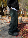 Green Teen Washed Wide Denim Pants
