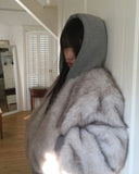 Dihi two-tone fur quilted hooded zip-up jumper