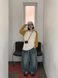 [unisex] Abus embroidery denim wide balloon pants