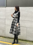 Kyuren Polar Knit Check Bustier One Piece Set (Belt Set)