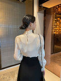 Sharo satin tie blouse