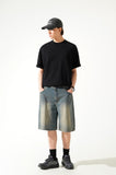 Rain Slab Denim Half Pants