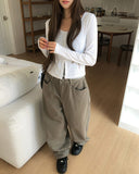 Minute Dot U-Neck Long Sleeve Cardigan