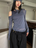 Nilo cutting see-through layered set - long sleeve, sleeveless