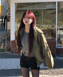 Malt Two-Way High-Neck Flight Jacket