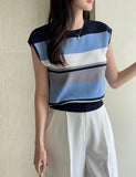 Bare Stripe Cap Sleeveless Knit