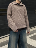 Cable Half Zip-up Knit