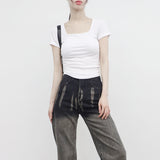 Flor Square Shirring T-shirt
