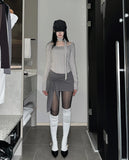 Drape wrap skirt pants