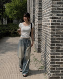 Slew Ribbon Back Silt Strap Short Sleeve T-Shirt