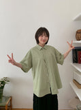 [unisex] Biger Cotton Over Short Sleeve Shirt