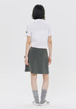 SHIRRING COTTON ZIP UP