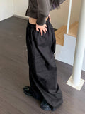 Hight Cotton String Two Way Cargo Long Jogger Wide Pants