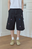 Mushroom Stitch Bermuda Denim Pants