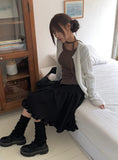 Groom Cable Round Neck Knit Cardigan