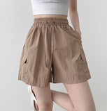 Vacation Beach Summer Banding Cargo Pocket Nylon Shorts