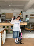 Dipeun Summer Printing Punching Long Sleeve Knit