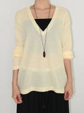 LINEN DEEP V-NECK KNIT
