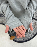 Tove Waffle Henley Neck Long Sleeve Tee
