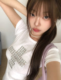 Metallic Cross Slim Short Sleeve