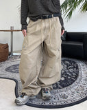 Defun diagonal cargo cotton pants