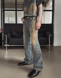 Summer Cool Oil Washed Flare Denim Pants