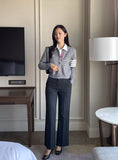 Michael Color Matching V-neck Rose Knit Cardigan