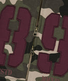CAMO APPLIQUE CROP ZIP UP HOODIE