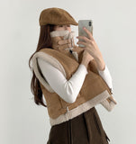 Hot Girl Plain Suede Simple Hunting Cap Hat