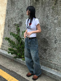 LOVE ME HALF CROP T
