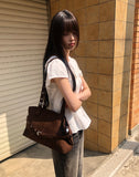 Mokit Suede Belt Shoulder Bag