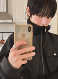Mood Knit Color Matching High Neck Jacket