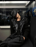Deep Black Knit Suede Jacket