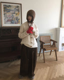 Hinmo Cable Duffle Button Hood Knit Cardigan