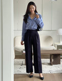 Kebeul Pintuck Wide Slacks