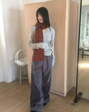 Benon fleece padding nylon color matching two-way pants