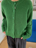 Cowzen Mix Color Round Knit Cardigan
