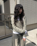 Heri V Ribbed Knit Cardigan