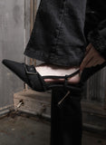 Fray Cotton Stiletto Heel