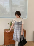 Deet Check Layered Sleeveless One Piece