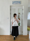 Niola Dot Nylon Layered Long Skirt
