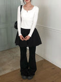 Hail Lace Cap Button Slim T-shirt
